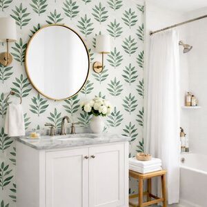 Leaf Peel Stick Wallpaper Adhesive Contact Paper Cabinets Bathroom 17.3×393 In